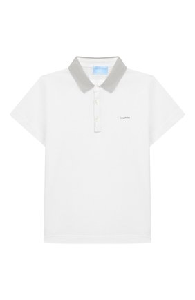 Детское хлопковое поло LANVIN белого цвета по цене 9965 руб., арт. 4L8111/LD920/10-14 | Фото 1 Детское хлопковое поло LANVIN белого цвета, арт. 4L8111/LD920/10-14 | Фото 1