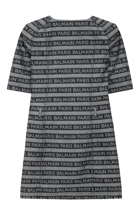 Детское хлопковое платье BALMAIN синего цвета по цене 37100 руб., арт. 6L1161/LC060/12-16 | Фото 2 Детское хлопковое платье BALMAIN синего цвета, арт. 6L1161/LC060/12-16 | Фото 2