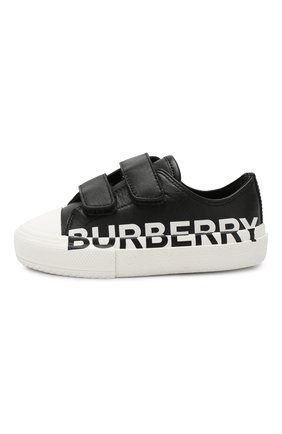 Детские кожаные кеды BURBERRY черно-белого цвета по цене 16200 руб., арт. 8015332 | Фото 2 Детские кожаные кеды BURBERRY черно-белого цвета, арт. 8015332 | Фото 2