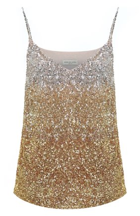 Женская шелковый топ DRIES VAN NOTEN золотого цвета по цене 112000 руб., арт. 192-10721-8383 | Фото 1 Женская шелковый топ DRIES VAN NOTEN золотого цвета, арт. 192-10721-8383 | Фото 1