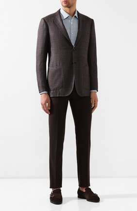 Мужской шерстяные брюки KITON коричневого цвета по цене 93450 руб., арт. UFPP79K01S28 | Фото 2 Мужской шерстяные брюки KITON коричневого цвета, арт. UFPP79K01S28 | Фото 2