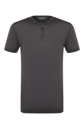 Мужская шелковая футболка DOLCE & GABBANA темно-серого цвета по цене 49950 руб., арт. G8KB9T/FU75F | Фото 1 Мужская шелковая футболка DOLCE & GABBANA темно-серого цвета, арт. G8KB9T/FU75F | Фото 1
