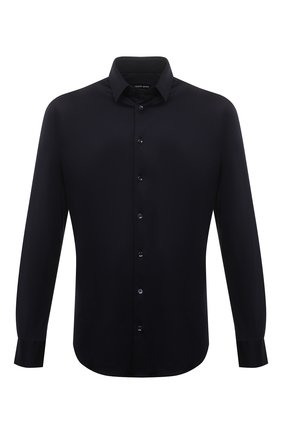 Мужская хлопковая сорочка GIORGIO ARMANI темно-синего цвета по цене 54450 руб., арт. 8WGCCZ97/JZ070 | Фото 1 Мужская хлопковая сорочка GIORGIO ARMANI темно-синего цвета, арт. 8WGCCZ97/JZ070 | Фото 1 (Мужское Кросс-КТ: Сорочка-одежда; Рукава: Длинные; Длина (для топов): Стандартные; Материал внешний: Хлопок; Статус проверки: Проверена категория, Проверено; Случай: Формальный; Принт: Однотонные; Манжеты: На пуговицах; Воротник: Кент)
