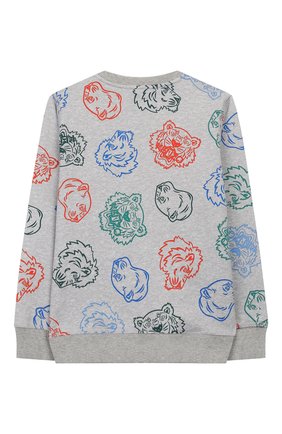 Детский хлопковый свитшот KENZO серого цвета по цене 8650 руб., арт. KP15628 | Фото 2 Детский хлопковый свитшот KENZO серого цвета, арт. KP15628 | Фото 2