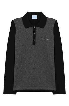 Детское хлопковое поло LANVIN черного цвета по цене 14400 руб., арт. 4L8101/LX270/10-14 | Фото 1 Детское хлопковое поло LANVIN черного цвета, арт. 4L8101/LX270/10-14 | Фото 1
