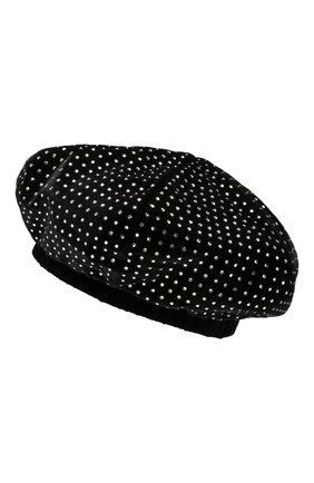 Женский берет из вискозы SAINT LAURENT черного цвета по цене 52600 руб., арт. 593081/3YD19 | Фото 2 Женский берет из вискозы SAINT LAURENT черного цвета, арт. 593081/3YD19 | Фото 2