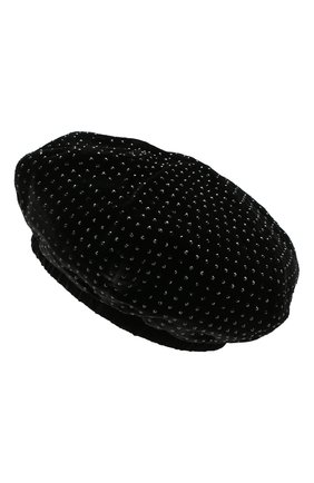 Женский берет из вискозы SAINT LAURENT черного цвета по цене 52600 руб., арт. 593081/3YD19 | Фото 2 Женский берет из вискозы SAINT LAURENT черного цвета, арт. 593081/3YD19 | Фото 2