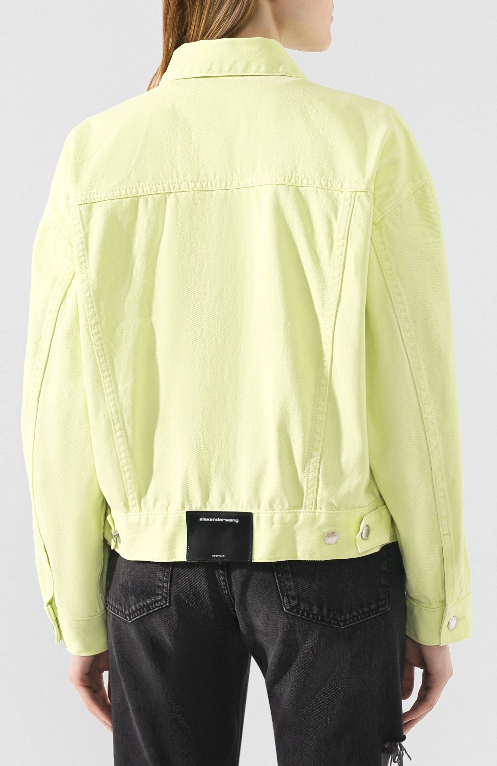 Женская джинсовая куртка DENIM X ALEXANDER WANG желтого цвета, арт. 4DC2192530 | Фото 4 (Кросс-КТ: Куртка, Деним; Рукава от горловины: Длинные; Рукава: Длинные; Материал внешний: Хлопок, Деним; Длина (верхняя одежда): Короткие; Статус проверки: Проверена категория)