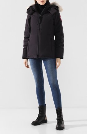 Женская парка chelsea CANADA GOOSE синего цвета по цене 99500 руб., арт. 3804L | Фото 2 Женская парка chelsea CANADA GOOSE синего цвета, арт. 3804L | Фото 2