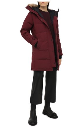 Женский пуховик shelburne CANADA GOOSE бордового цвета по цене 87100 руб., арт. 3802L | Фото 2 Женский пуховик shelburne CANADA GOOSE бордового цвета, арт. 3802L | Фото 2