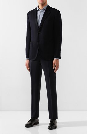 Мужская хлопковая сорочка ERMENEGILDO ZEGNA синего цвета по цене 26850 руб., арт. 601395/9MS0M2 | Фото 2 Мужская хлопковая сорочка ERMENEGILDO ZEGNA синего цвета, арт. 601395/9MS0M2 | Фото 2