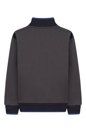 Детский хлопковая толстовка на молнии LANVIN серого цвета по цене 14400 руб., арт. 4L4060/LX080/5-8 | Фото 2 Детский хлопковая толстовка на молнии LANVIN серого цвета, арт. 4L4060/LX080/5-8 | Фото 2