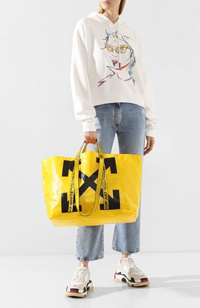 Женский сумка-тоут OFF-WHITE желтого цвета по цене 14250 руб., арт. 0WNA094E19F591106010 | Фото 2 Женский сумка-тоут OFF-WHITE желтого цвета, арт. 0WNA094E19F591106010 | Фото 2
