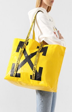 Женский сумка-тоут OFF-WHITE желтого цвета по цене 14250 руб., арт. 0WNA094E19F591106010 | Фото 5 Женский сумка-тоут OFF-WHITE желтого цвета, арт. 0WNA094E19F591106010 | Фото 5