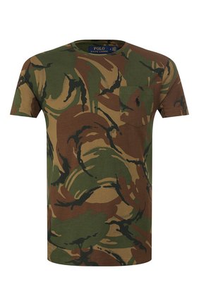 Мужская хлопковая футболка POLO RALPH LAUREN хаки цвета по цене 8995 руб., арт. 710765959 | Фото 1 Мужская хлопковая футболка POLO RALPH LAUREN хаки цвета, арт. 710765959 | Фото 1