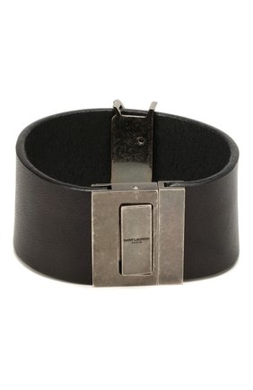Женский кожаный браслет SAINT LAURENT черного цвета по цене 48150 руб., арт. 586801/0IH0D | Фото 2 Женский кожаный браслет SAINT LAURENT черного цвета, арт. 586801/0IH0D | Фото 2
