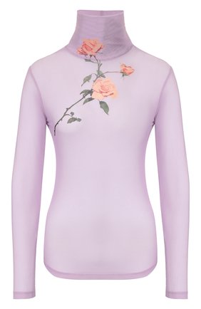 Женская водолазка с принтом DRIES VAN NOTEN фиолетового цвета по цене 34800 руб., арт. 192-11193-8203 | Фото 1 Женская водолазка с принтом DRIES VAN NOTEN фиолетового цвета, арт. 192-11193-8203 | Фото 1