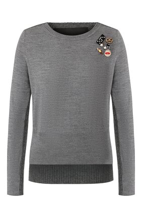 Женская шерстяной пуловер MARC JACOBS (THE) серого цвета по цене 33350 руб., арт. M4008441 | Фото 1 Женская шерстяной пуловер MARC JACOBS (THE) серого цвета, арт. M4008441 | Фото 1