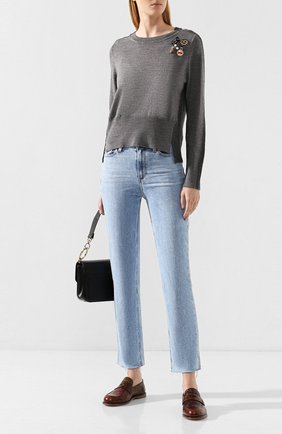 Женская шерстяной пуловер MARC JACOBS (THE) серого цвета по цене 33350 руб., арт. M4008441 | Фото 2 Женская шерстяной пуловер MARC JACOBS (THE) серого цвета, арт. M4008441 | Фото 2
