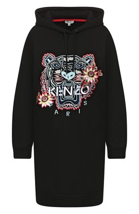 Женское хлопковое платье KENZO черного цвета по цене 32500 руб., арт. F962R07344X0 | Фото 1 Женское хлопковое платье KENZO черного цвета, арт. F962R07344X0 | Фото 1