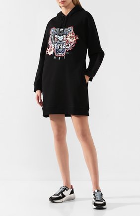 Женское хлопковое платье KENZO черного цвета по цене 32500 руб., арт. F962R07344X0 | Фото 2 Женское хлопковое платье KENZO черного цвета, арт. F962R07344X0 | Фото 2