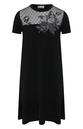Женское платье из вискозы REDVALENTINO черного цвета по цене 52050 руб., арт. SR0KDB00/4MH | Фото 1 Женское платье из вискозы REDVALENTINO черного цвета, арт. SR0KDB00/4MH | Фото 1