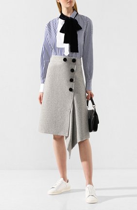 Женская шерстяная юбка SACAI светло-серого цвета по цене 38950 руб., арт. 19-04539 | Фото 2 Женская шерстяная юбка SACAI светло-серого цвета, арт. 19-04539 | Фото 2