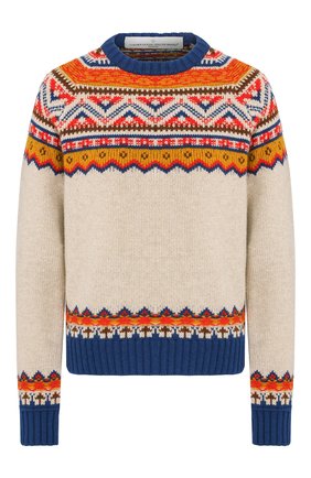 Женская шерстяной свитер GOLDEN GOOSE DELUXE BRAND бежевого цвета по цене 34750 руб., арт. G35WP082.A1 | Фото 1 Женская шерстяной свитер GOLDEN GOOSE DELUXE BRAND бежевого цвета, арт. G35WP082.A1 | Фото 1