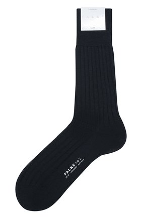 Мужские кашемировые носки FALKE темно-синего цвета, арт. 14459 | Фото 1 (Статус проверки: Проверена категория; Материал внешний: Шерсть, Кашемир; Кросс-КТ: бельё)