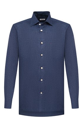 Мужская хлопковая рубашка KITON синего цвета по цене 92500 руб., арт. UMCNERHH0713307 | Фото 1 Мужская хлопковая рубашка KITON синего цвета, арт. UMCNERHH0713307 | Фото 1