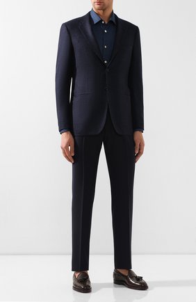 Мужская хлопковая рубашка KITON синего цвета по цене 92500 руб., арт. UMCNERHH0713307 | Фото 2 Мужская хлопковая рубашка KITON синего цвета, арт. UMCNERHH0713307 | Фото 2