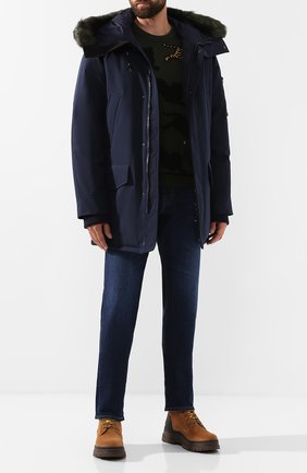 Мужская пуховая парка KENZO темно-синего цвета по цене 59950 руб., арт. F9650U2611NK | Фото 2 Мужская пуховая парка KENZO темно-синего цвета, арт. F9650U2611NK | Фото 2