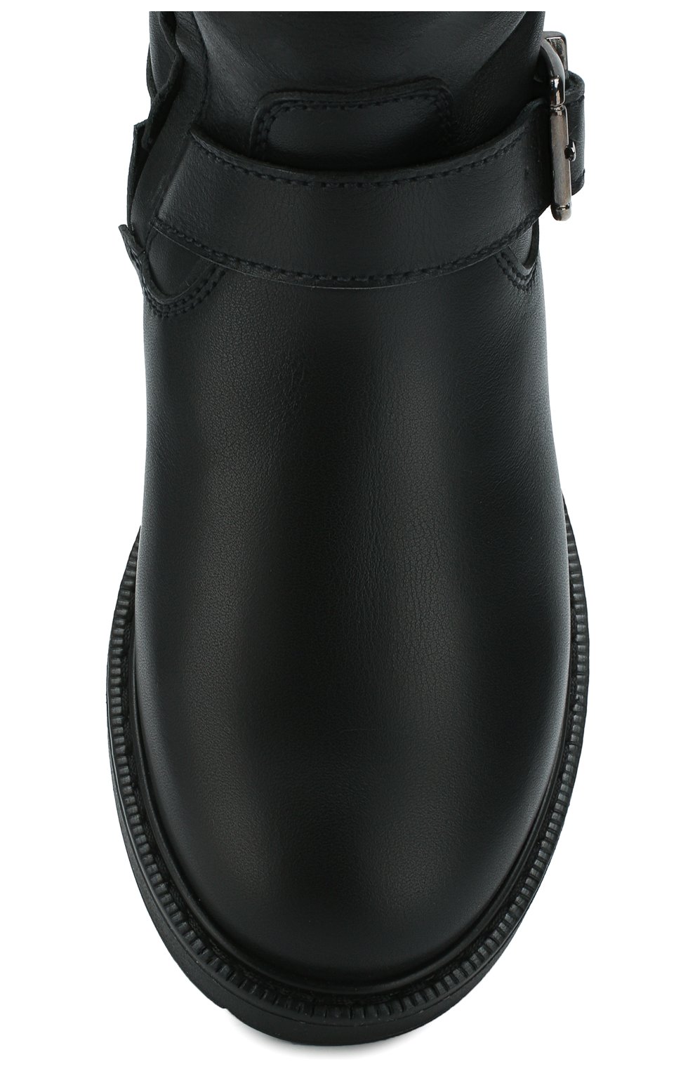 Детские кожаные сапоги с меховой отделкой BEBERLIS черного цвета, арт. 20897-A/28-30 | Фото 4 (Материал утеплителя: Натуральный мех; Статус проверки: Проверена категория)