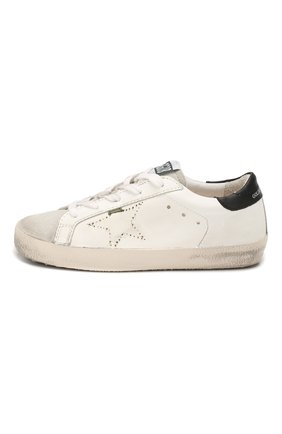 Детские кожаные кеды superstar GOLDEN GOOSE DELUXE BRAND белого цвета по цене 15250 руб., арт. G35KS301.B12 | Фото 2 Детские кожаные кеды superstar GOLDEN GOOSE DELUXE BRAND белого цвета, арт. G35KS301.B12 | Фото 2