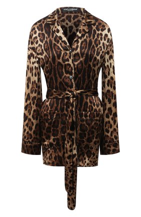 Женская шелковая рубашка DOLCE & GABBANA коричневого цвета по цене 121000 руб., арт. F5I89T/FSAXY | Фото 1 Женская шелковая рубашка DOLCE & GABBANA коричневого цвета, арт. F5I89T/FSAXY | Фото 1
