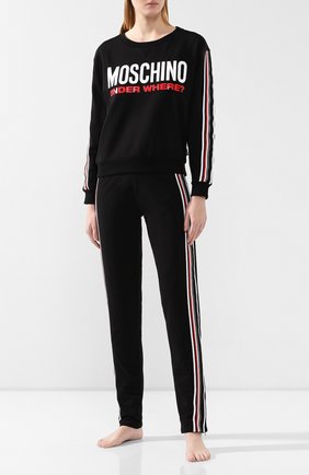 Женская хлопковый свитшот MOSCHINO UNDERWEAR WOMAN черного цвета по цене 18050 руб., арт. A1712/9001 | Фото 2 Женская хлопковый свитшот MOSCHINO UNDERWEAR WOMAN черного цвета, арт. A1712/9001 | Фото 2