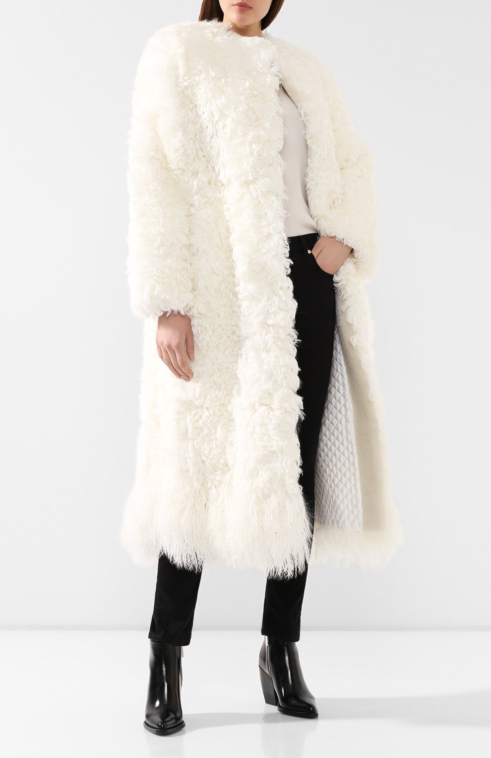 Снежная Королева Рубан пальто из овчины sqxraw20f05
