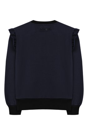 Детский хлопковый свитшот TWINSET синего цвета по цене 8640 руб., арт. 192GJ2231/6A-10A | Фото 2 Детский хлопковый свитшот TWINSET синего цвета, арт. 192GJ2231/6A-10A | Фото 2