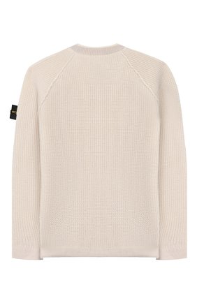Детский шерстяной пуловер STONE ISLAND бежевого цвета по цене 12800 руб., арт. 7116512D2/6-8 | Фото 2 Детский шерстяной пуловер STONE ISLAND бежевого цвета, арт. 7116512D2/6-8 | Фото 2