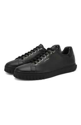 Мужские кожаные кеды SALVATORE FERRAGAMO черного цвета по цене 33550 руб., арт. Z-06862933E | Фото 1 Мужские кожаные кеды SALVATORE FERRAGAMO черного цвета, арт. Z-06862933E | Фото 1