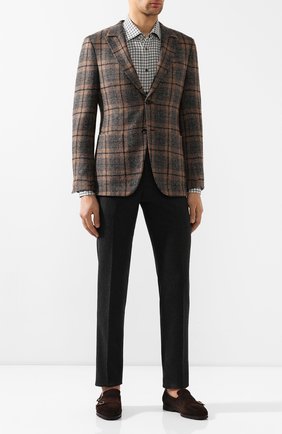 Мужская хлопковая рубашка KITON черного цвета по цене 49500 руб., арт. UMCNERHH0707914 | Фото 2 Мужская хлопковая рубашка KITON черного цвета, арт. UMCNERHH0707914 | Фото 2 (Длина (для топов): Стандартные; Рукава: Длинные; Материал внешний: Хлопок; Статус проверки: Проверено, Проверена категория; Случай: Повседневный; Принт: Клетка; Мужское Кросс-КТ: Рубашка-одежда; Воротник: Акула; Манжеты: На пуговицах)