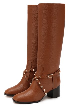 Женские кожаные сапоги valentino garavani rockstud VALENTINO коричневого цвета по цене 105500 руб., арт. SW0S0R54/VSL | Фото 1 Женские кожаные сапоги valentino garavani rockstud VALENTINO коричневого цвета, арт. SW0S0R54/VSL | Фото 1