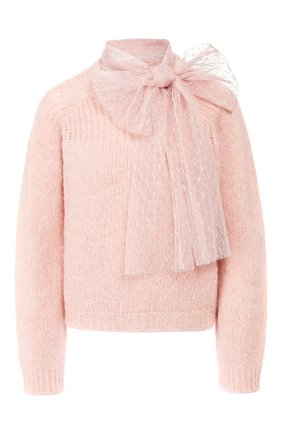 Женская свитер REDVALENTINO светло-розового цвета по цене 32850 руб., арт. SR0KCB63/4LW | Фото 1 Женская свитер REDVALENTINO светло-розового цвета, арт. SR0KCB63/4LW | Фото 1