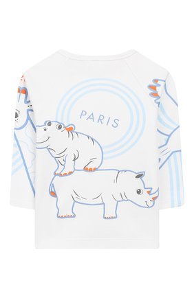 Детский хлопковый лонгслив KENZO белого цвета по цене 5000 руб., арт. KP10503 | Фото 2 Детский хлопковый лонгслив KENZO белого цвета, арт. KP10503 | Фото 2