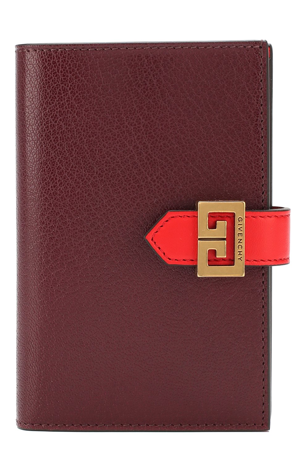 Женские кожаный кошелек gv3 GIVENCHY бордового цвета, арт. BB601GB056 | Фото 1