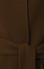 Женское пальто из смеси шерсти и кашемира THE ROW хаки цвета, арт. 4568W1439 | Фото 5 (Материал внешний: Шерсть; Рукава: Длинные; Длина (верхняя одежда): Дл инные; 1-2-бортные: Однобортные; Материал подклада: Купро; Статус проверки: Проверена категория)