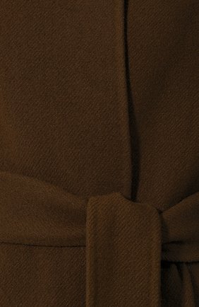 Женское пальто из смеси шерсти и кашемира THE ROW хаки цвета, арт. 4568W1439 | Фото 5 (Материал внешний: Шерсть; Рукава: Длинные; Длина (верхняя одежда): Длинные; 1-2-бортные: Однобортные; Материал подклада: Купро; Статус проверки: Проверена категория)