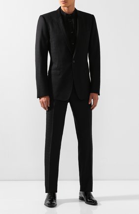Мужская хлопковая рубашка SAINT LAURENT черного цвета по цене 52150 руб., арт. 575202/Y001R | Фото 2 Мужская хлопковая рубашка SAINT LAURENT черного цвета, арт. 575202/Y001R | Фото 2