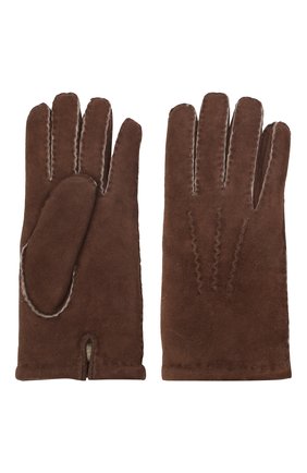 Мужские замшевые перчатки DENTS темно-коричневого цвета, арт. 5-1553 | Фото 2 (Мужское Кросс-КТ: Кожа и замша; Статус проверки: Проверена категория; Материал: Замша, Натуральная кожа)
