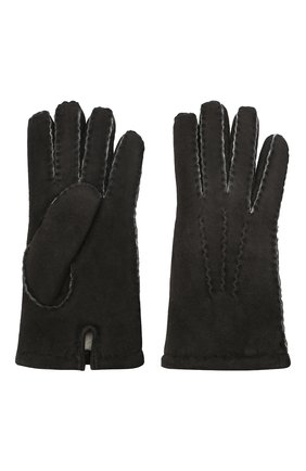 Мужские замшевые перчатки DENTS черного цвета, арт. 5-1553 | Фото 2 (Мужское Кросс-КТ: Кожа и замша; Статус проверки: Проверена категория; Материал: Замша, Натуральная кожа)